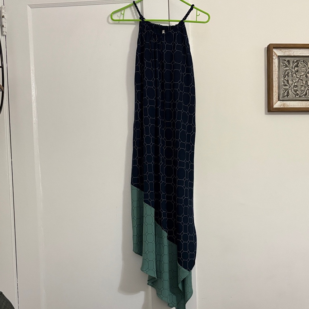 RACHEL Rachel Roy Asymmetrical Dress in Navy and Teal
